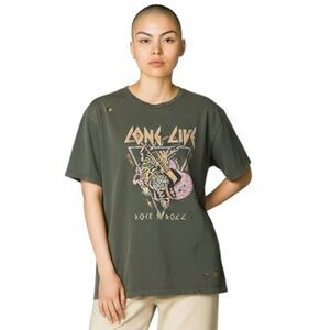 Zutter Army Green Long Live Rock N Roll Forever Rebel Tiger Tshirt L